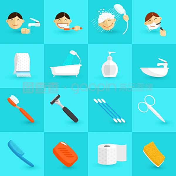 個人衛(wèi)生圖標與浴室化妝品單片圖示在產(chǎn)品展示中的應(yīng)用